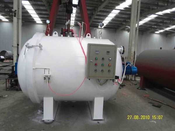 北京明盾防彈玻璃15公斤250℃電加熱高壓高溫硫化罐使用現(xiàn)場